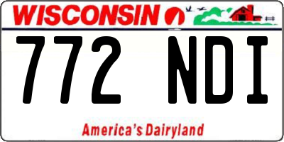WI license plate 772NDI
