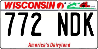 WI license plate 772NDK