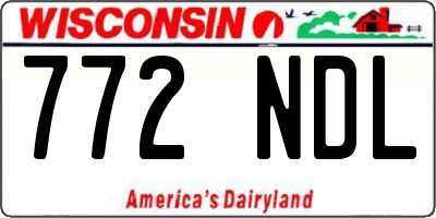 WI license plate 772NDL