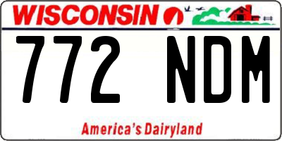 WI license plate 772NDM