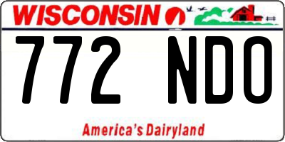 WI license plate 772NDO