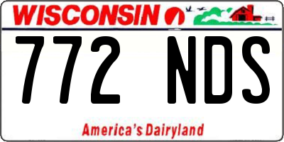WI license plate 772NDS