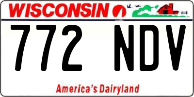 WI license plate 772NDV