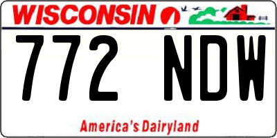 WI license plate 772NDW