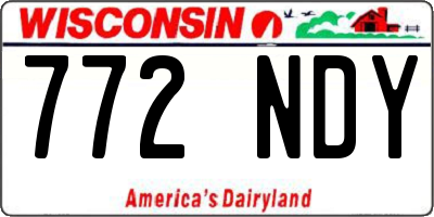 WI license plate 772NDY