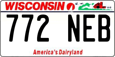WI license plate 772NEB