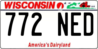 WI license plate 772NED