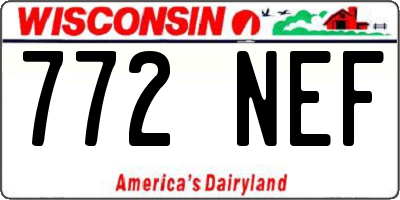 WI license plate 772NEF