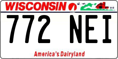 WI license plate 772NEI