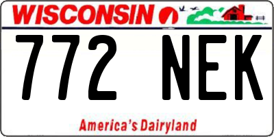 WI license plate 772NEK
