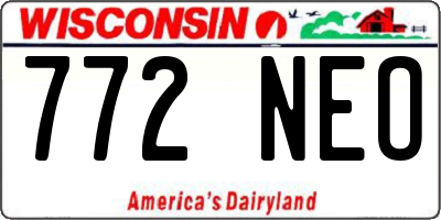 WI license plate 772NEO