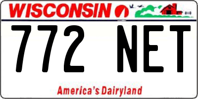 WI license plate 772NET