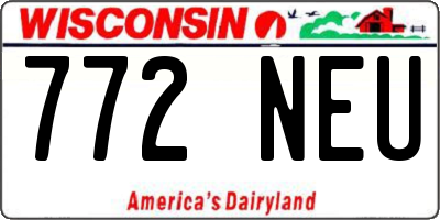 WI license plate 772NEU