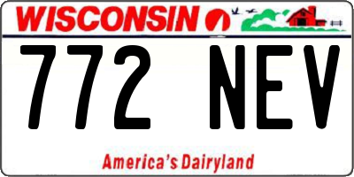 WI license plate 772NEV