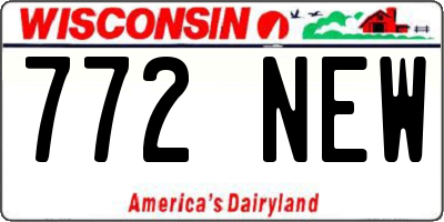 WI license plate 772NEW