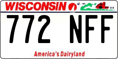 WI license plate 772NFF