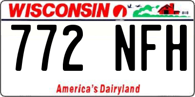 WI license plate 772NFH