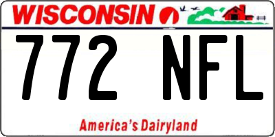 WI license plate 772NFL