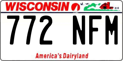 WI license plate 772NFM