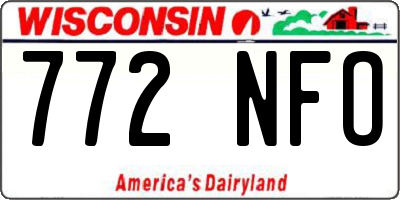 WI license plate 772NFO