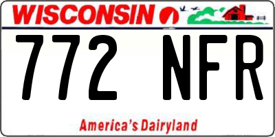 WI license plate 772NFR