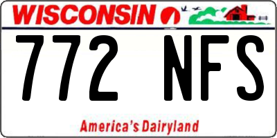 WI license plate 772NFS