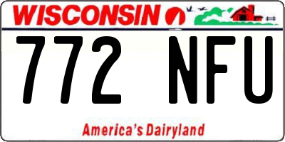WI license plate 772NFU