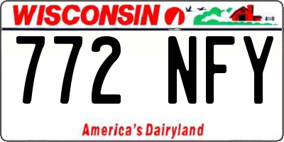 WI license plate 772NFY