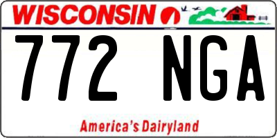 WI license plate 772NGA