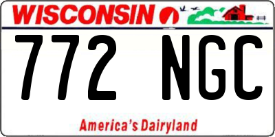 WI license plate 772NGC