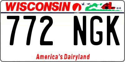 WI license plate 772NGK