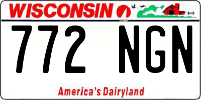 WI license plate 772NGN