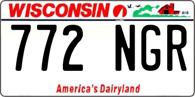 WI license plate 772NGR