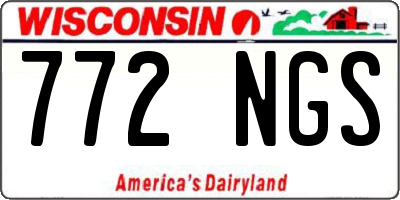 WI license plate 772NGS