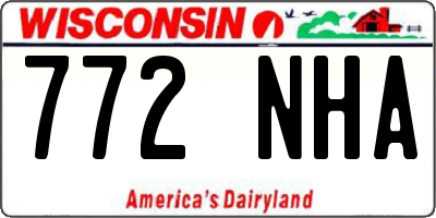 WI license plate 772NHA