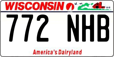 WI license plate 772NHB