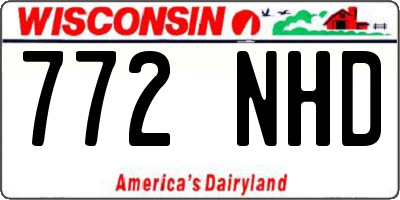 WI license plate 772NHD