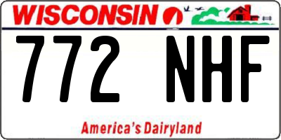 WI license plate 772NHF