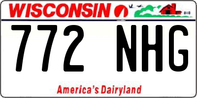 WI license plate 772NHG