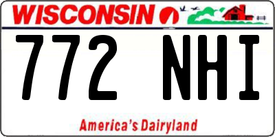 WI license plate 772NHI