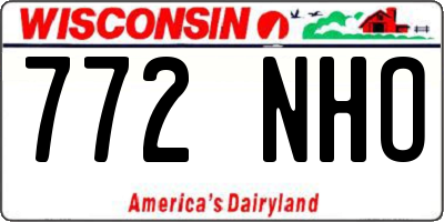 WI license plate 772NHO