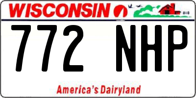 WI license plate 772NHP