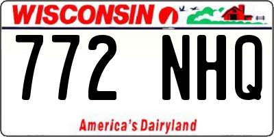 WI license plate 772NHQ
