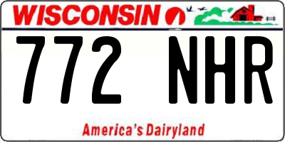 WI license plate 772NHR