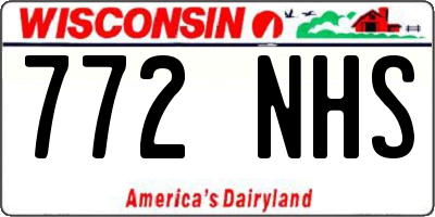 WI license plate 772NHS