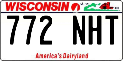 WI license plate 772NHT