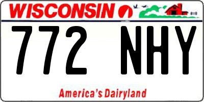 WI license plate 772NHY