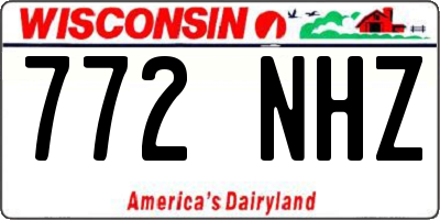 WI license plate 772NHZ