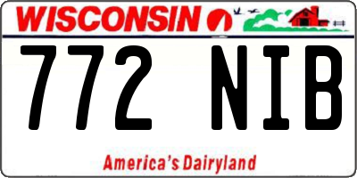 WI license plate 772NIB