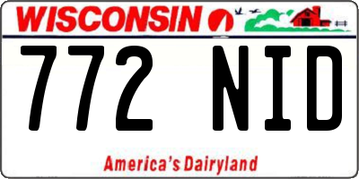 WI license plate 772NID
